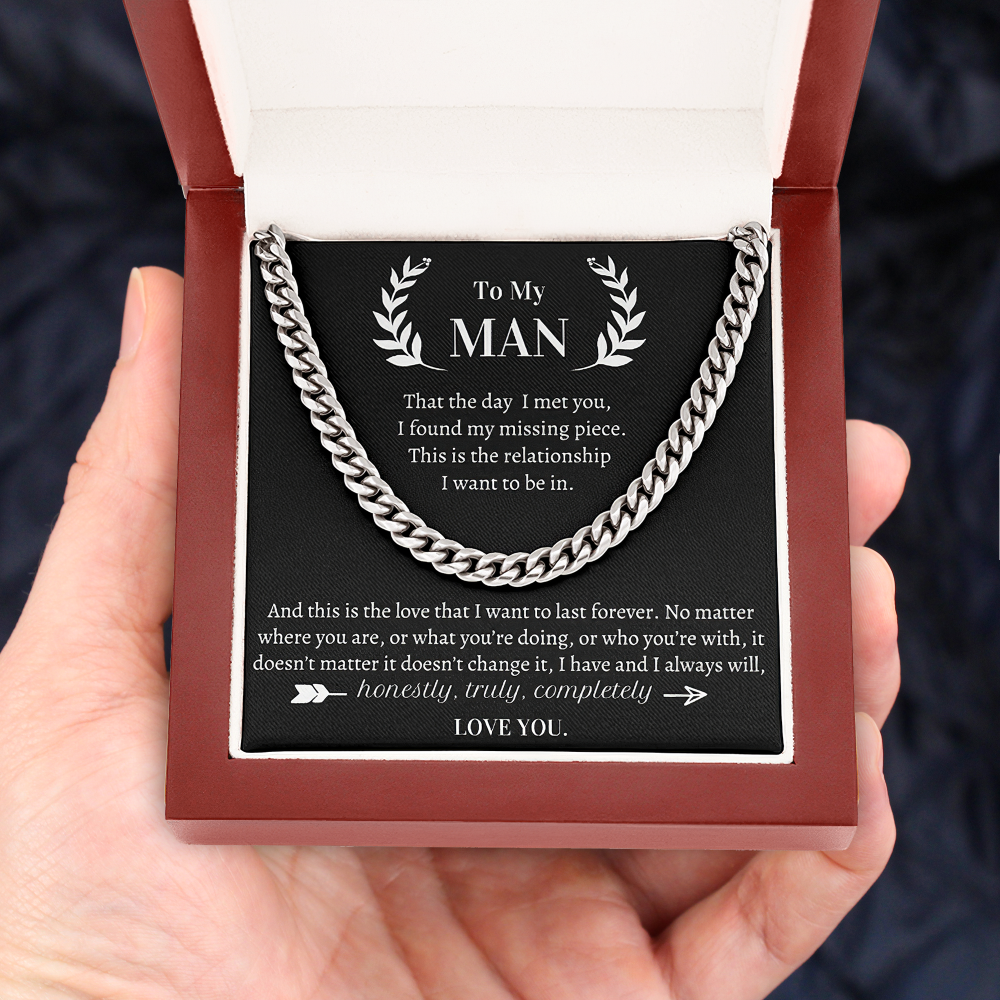 Cuban Necklace Gift for him - I have and I always will,  honestly, truly, completely