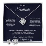 To My Soulmate Love Forever and Always Necklace and Earring Gift Set