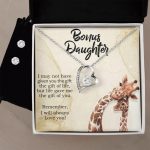 To My Bonus Daughter Forever Love Heart Pendant Necklace and Earring Set