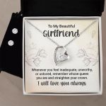 To My Girlfriend Forever Love Heart Pendant Necklace and Earring Set