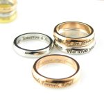 Personalized Ring Custom Name Ring Engraved Mirror Polishing Stainless Steel Ring Rose Gold Ring Custom Engraved Wedding Ring Free Gift Box