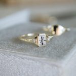 Custom Photo Ring Birthstone Black&White Photo Copper Couple Band Anniversary Gift For Her Picture Gold Ring Girlfriend Birthday Gift Mom