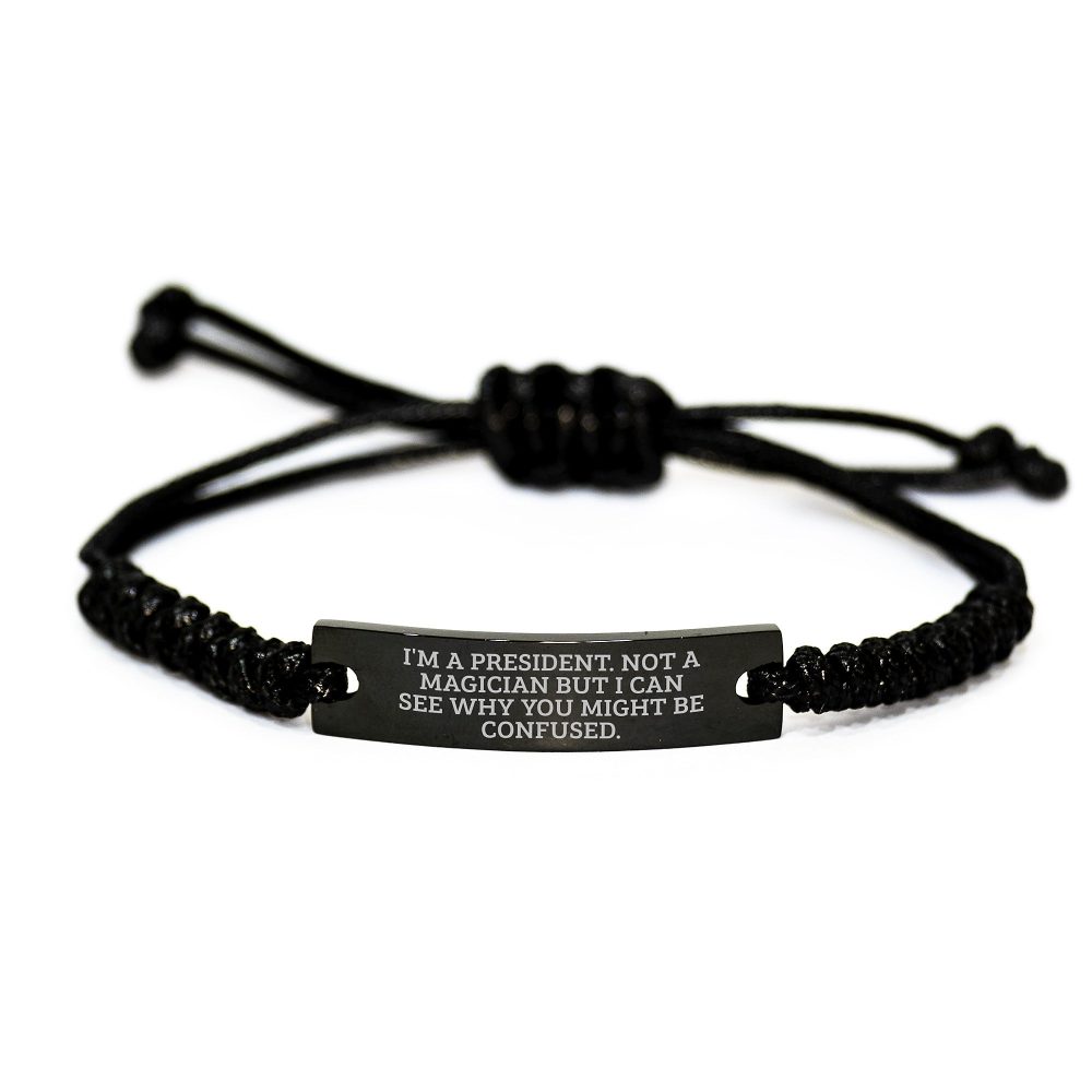 Funny President Rope Bracelet Gifts for Men from Family - Rope Bracelet President President Quote Rope